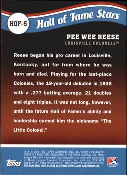 2010 Topps Pro Debut - Hall of Fame Stars #HOF-5 Pee Wee Reese Back
