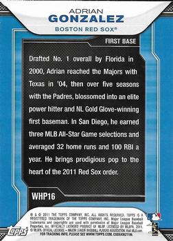 2011 Topps - Walmart Hanger Pack Exclusives #WHP16 Adrian Gonzalez Back