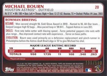 2011 Bowman - Blue #20 Michael Bourn Back