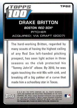 2011 Bowman - Topps 100 #TP82 Drake Britton Back