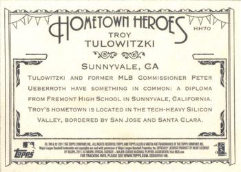 2011 Topps Allen & Ginter - Hometown Heroes #HH70 Troy Tulowitzki Back