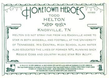 2011 Topps Allen & Ginter - Hometown Heroes #HH89 Todd Helton Back