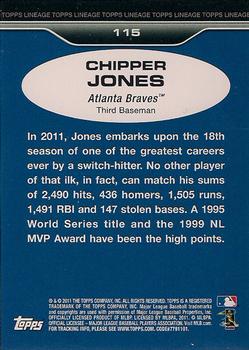 2011 Topps Lineage #115 Chipper Jones Back