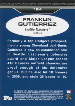 2011 Topps Lineage #124 Franklin Gutierrez Back