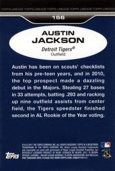 2011 Topps Lineage #156 Austin Jackson Back