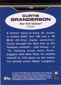 2011 Topps Lineage #15 Curtis Granderson Back