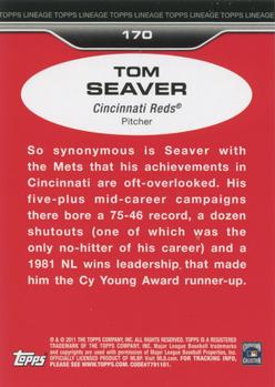 2011 Topps Lineage #170 Tom Seaver Back
