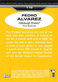 2011 Topps Lineage #116 Pedro Alvarez Back