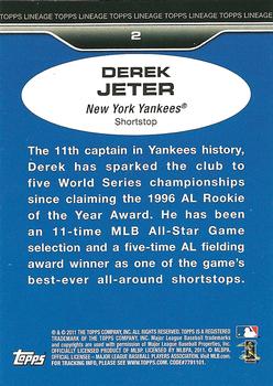 2011 Topps Lineage #2 Derek Jeter Back