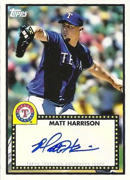 2011 Topps Lineage - 1952 Autographs #52A-MH Matt Harrison Front