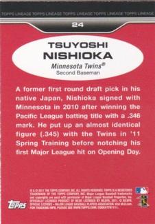 2011 Topps Lineage - 1975 Mini #24 Tsuyoshi Nishioka Back