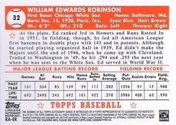2011 Topps Lineage - Autographs #RA-ER Eddie Robinson Back