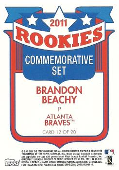 2011 Topps Lineage - Rookies Commemorative #12 Brandon Beachy Back