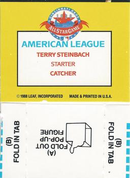 1989 Donruss All-Stars - Pop-Ups #NNO Terry Steinbach Back