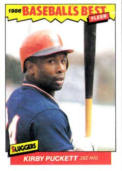 1986 Fleer Baseball's Best Sluggers vs. Pitchers - Box Bottom Panel Singles #M5 Kirby Puckett Front