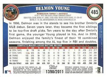 2011 Topps - Gold #485 Delmon Young Back