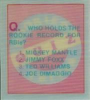 1986 Sportflics Rookies - Trivia Cards #1 Rookies Trivia Quiz Front