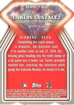 2011 Topps - Diamond Die Cut #DDC-150 Carlos Gonzalez Back