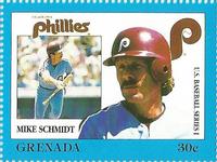 1988 Grenada Baseball Stamps #NNO Mike Schmidt Front