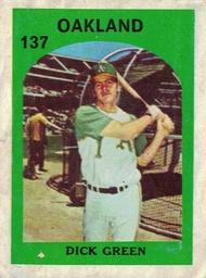 1972 Topps Venezuelan Stamps #137 Dick Green Front