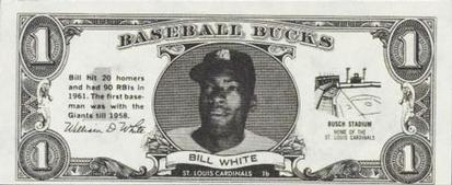 1962 Topps Baseball Bucks #NNO Bill White Front