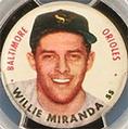 1956 Topps Pins #NNO Willy Miranda Front