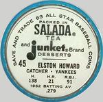 1963 Salada/Junket Coins #45 Elston Howard Back