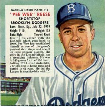 1954 Red Man #NL15 Pee Wee Reese Front
