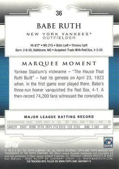2011 Topps Marquee - Blue #36 Babe Ruth Back