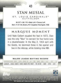 2011 Topps Marquee - Blue #43 Stan Musial Back