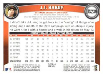 2011 Topps Update - Cognac Diamond Anniversary #US239 J.J. Hardy Back