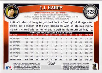 2011 Topps Update - Diamond Anniversary #US239 J.J. Hardy Back