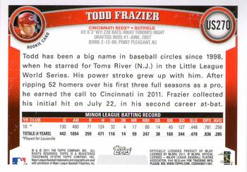 2011 Topps Update - Diamond Anniversary #US270 Todd Frazier Back