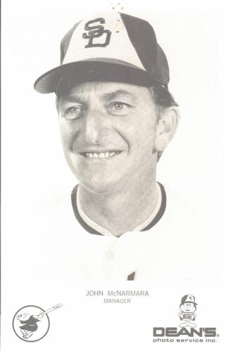 1974 Dean's Photo Service San Diego Padres #19 John McNamara Front
