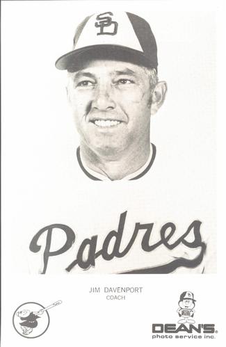 1974 Dean's Photo Service San Diego Padres #7 Jim Davenport Front