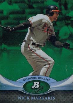 2011 Bowman Platinum - Emerald #34 Nick Markakis Front