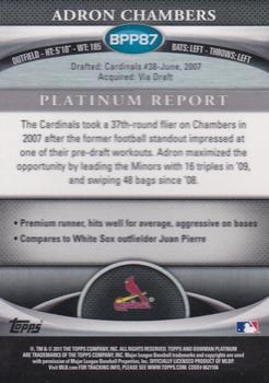 2011 Bowman Platinum - Prospects X-Fractors #BPP87 Adron Chambers Back