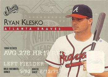 1995 Studio #109 Ryan Klesko Front