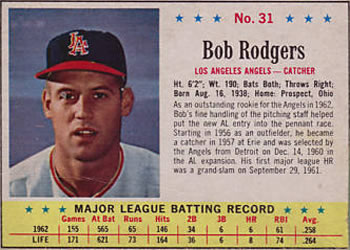 1963 Post Cereal #31 Bob Rodgers Front