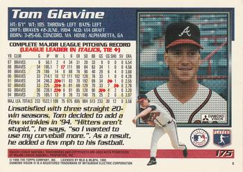 1995 Topps #175 Tom Glavine Back