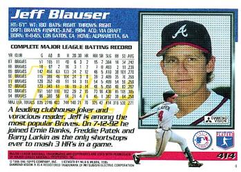 1995 Topps #414 Jeff Blauser Back