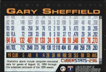 1995 Topps - CyberStats (Spectralight) #236 Gary Sheffield Back