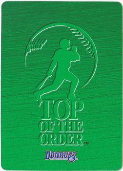 1995 Donruss Top of the Order #NNO Rickey Henderson Back