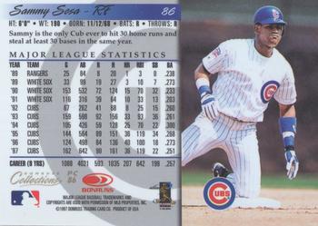 1998 Donruss Collections Donruss - Prized Collections #PC 86 Sammy Sosa Back