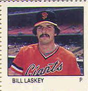 1983 Fleer Stamps #NNO Bill Laskey Front