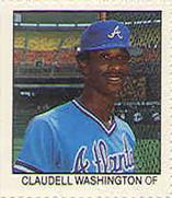 1983 Fleer Stamps #NNO Claudell Washington Front
