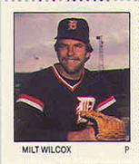 1983 Fleer Stamps #NNO Milt Wilcox Front