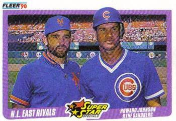 1990 Fleer Canadian #639 N.L. East Rivals (Howard Johnson / Ryne Sandberg) Front