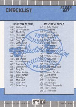 1989 Fleer - Glossy #657 Checklist: Padres / Giants / Astros / Expos Back