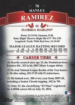 2011 Topps Tier One - Black #78 Hanley Ramirez Back